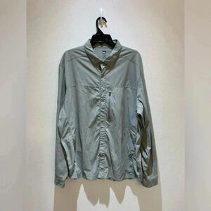 REI Outdoors Men's Stretch Casual Long Sleeve Shirt Snap Close Gray Size XXL